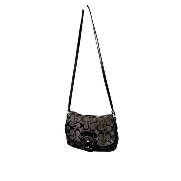 Coach Black Signature Logo Soho Crossbody Bag - Picture 1 of 8